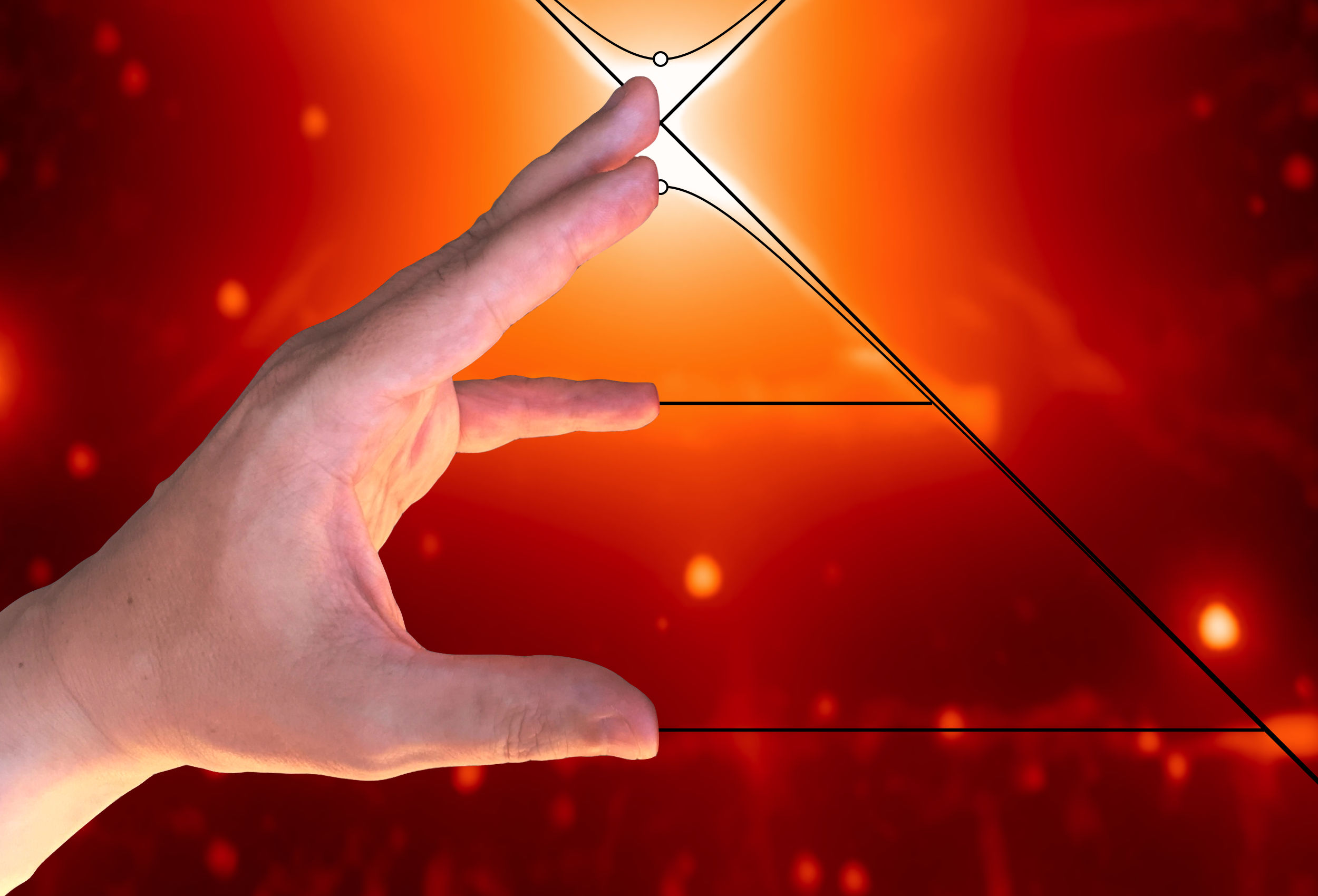 Prayer Hands - The Red Square Nebula Aligned With 1 Hand